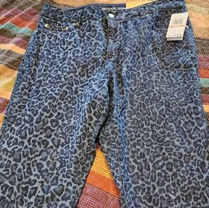 Michael Kors Leopard Print Jeans-Size 14